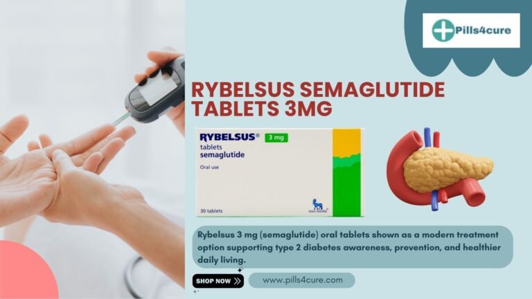 Rybelsus 3 mg (semaglutide) oral tablets shown as a modern treatment option supporting type 2 diabetes awareness, prevention, and healthier daily living.