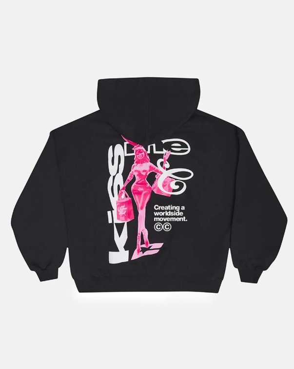 KISS THE BUNNY HOODIE BLACK