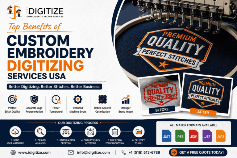 Top Benefits of Custom Embroidery Digitizing Services USA (2026 Guide)