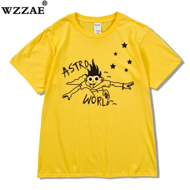 Travis Scot Look Mom I Can Fly Astroworld T-Shirt Yellow